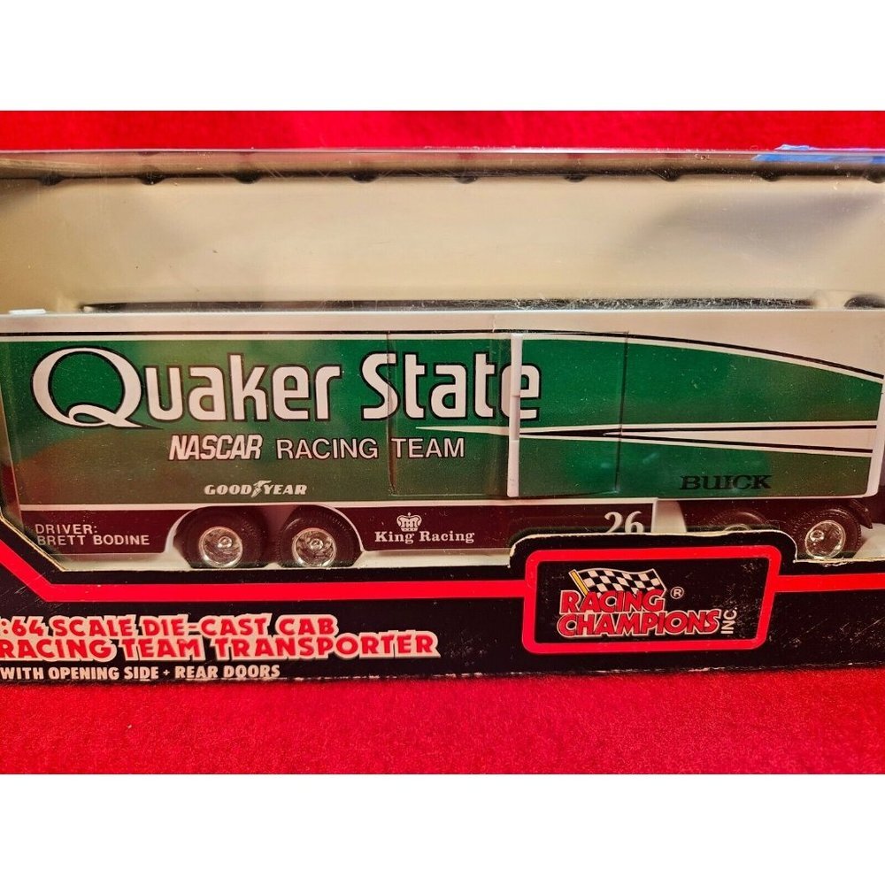 BRETT BODINE NASCAR TRANSPORTER BUNDLE w/MATCHING STOCKCAR & PLAYER CARD - Picture 3 of 4